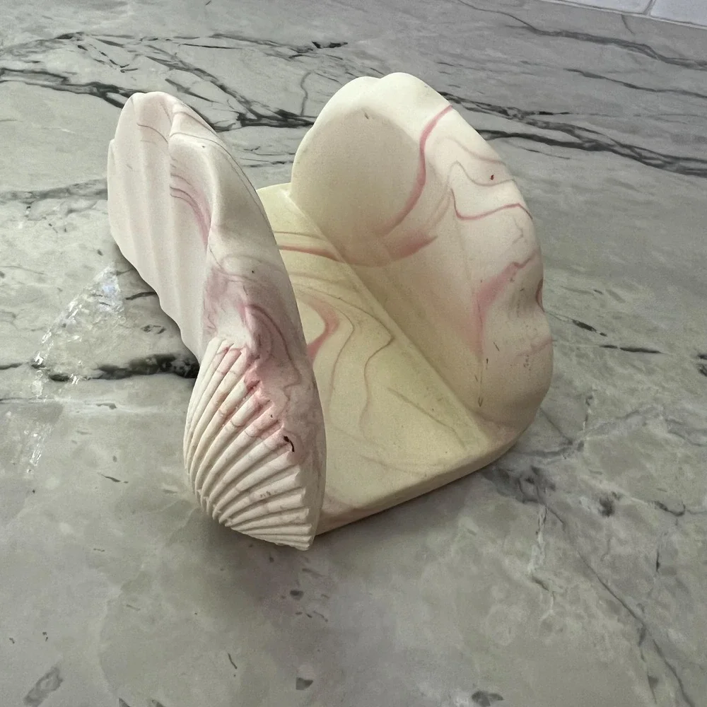 Vintage marbleized shell file‎ or napkin holder
